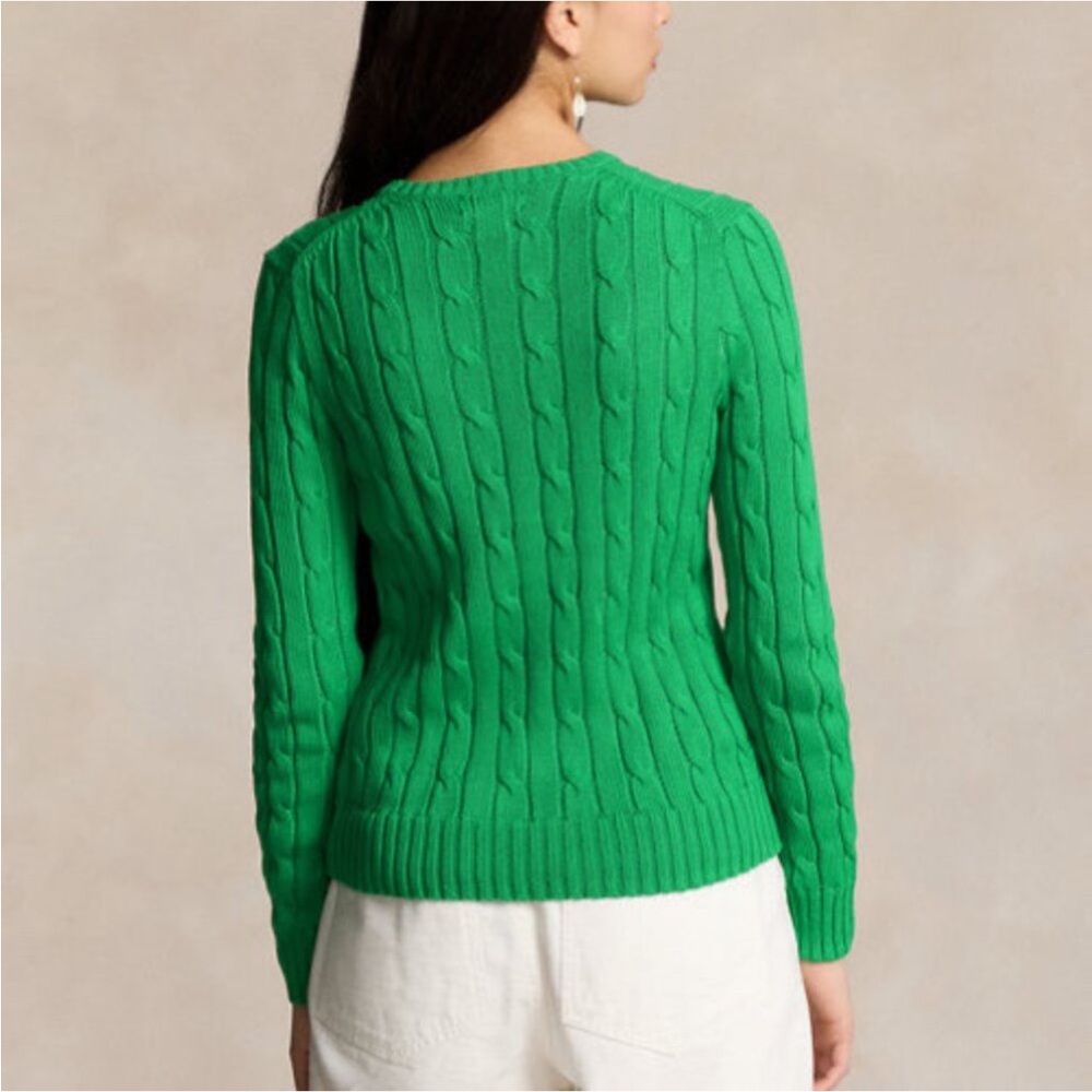 Ralph Lauren Sport Cable-Knit Cotton Crewneck Ivory Jumper Size Large old money - Picture 4 of 16